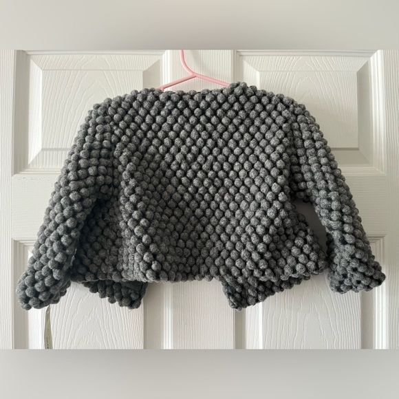 Oshkosh Genuine Kids Gray Textured Wool Cardigan - Picture 2 of 6